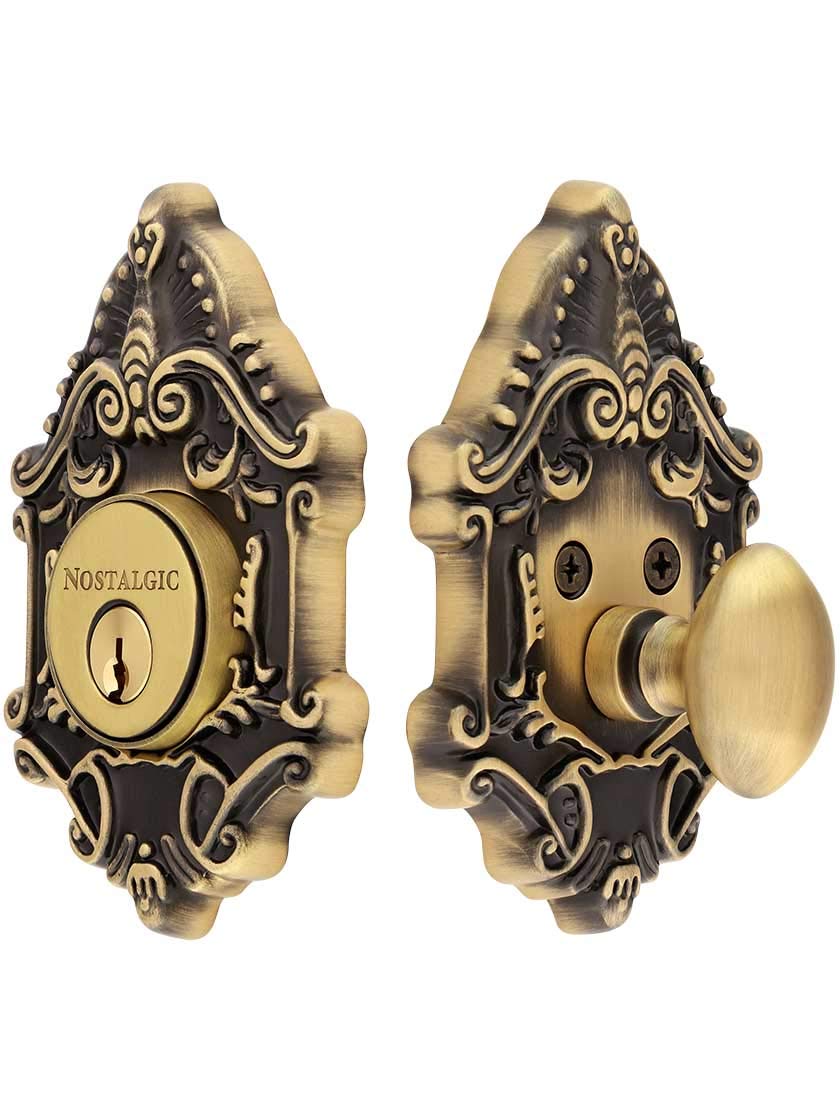 Nostalgic Warehouse Victorian Single Cylinder Deadbolt, Antique